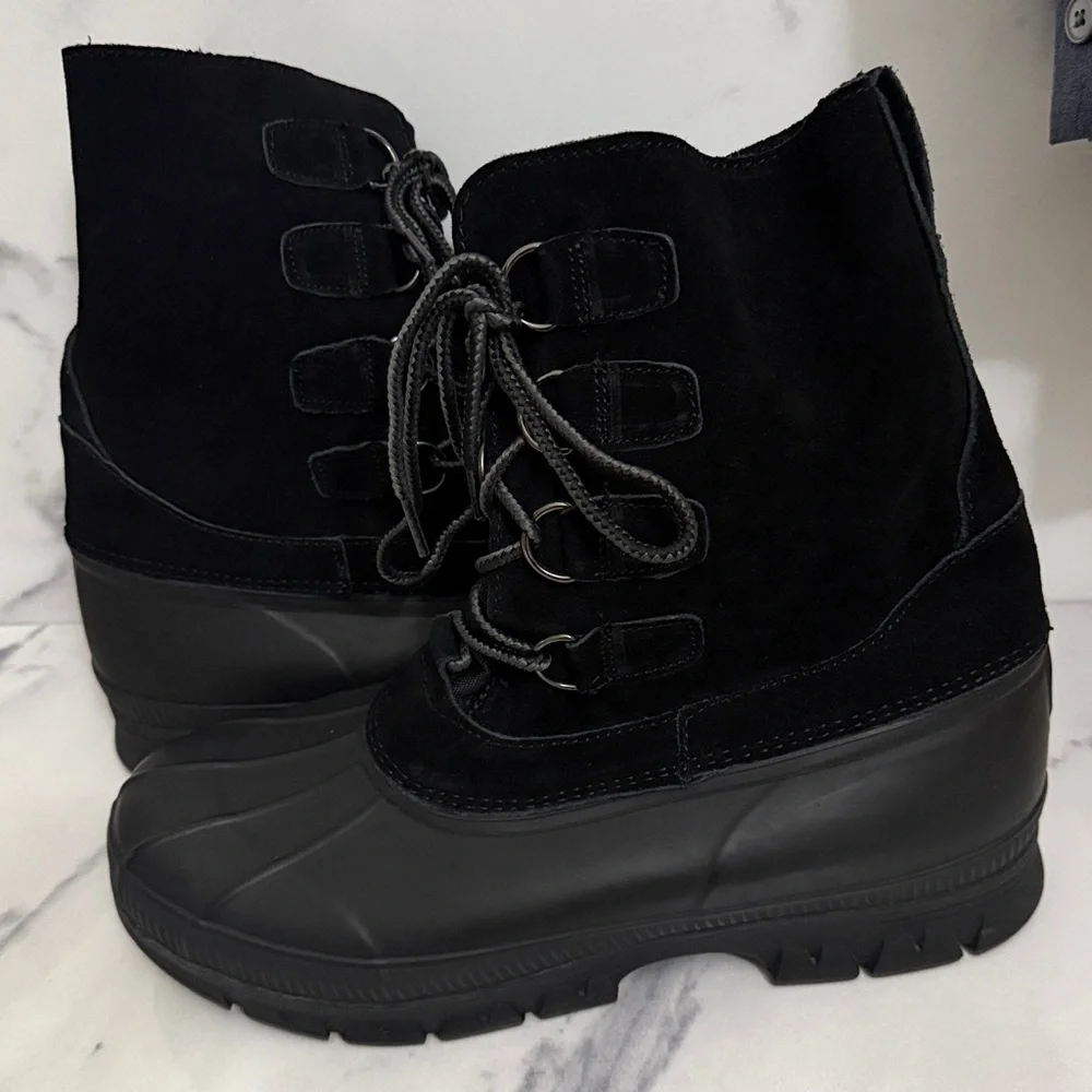 Men's Lands End Expedition Suede Winter Snow Rain Boots, Size 11